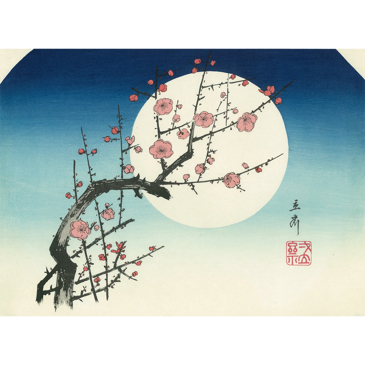 Hiroshige "Red Plum Blossoms under the Full Moon"