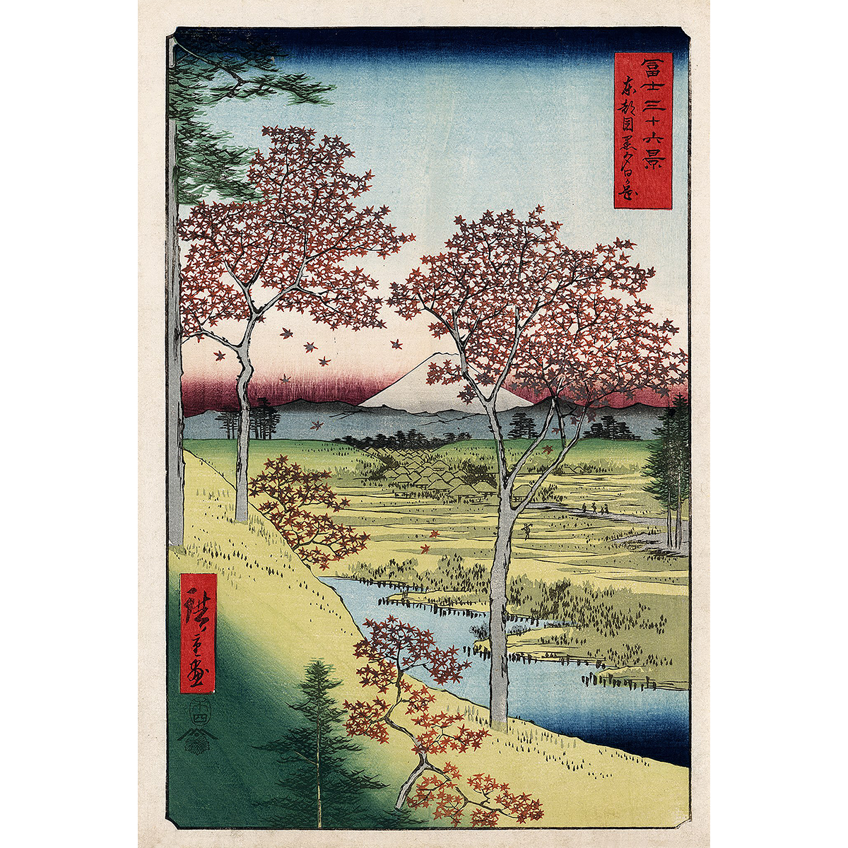 Hiroshige "Yuhi Hill at Meguro in the Eastern Capital" -Thirty-six Views of Mount Fuji-