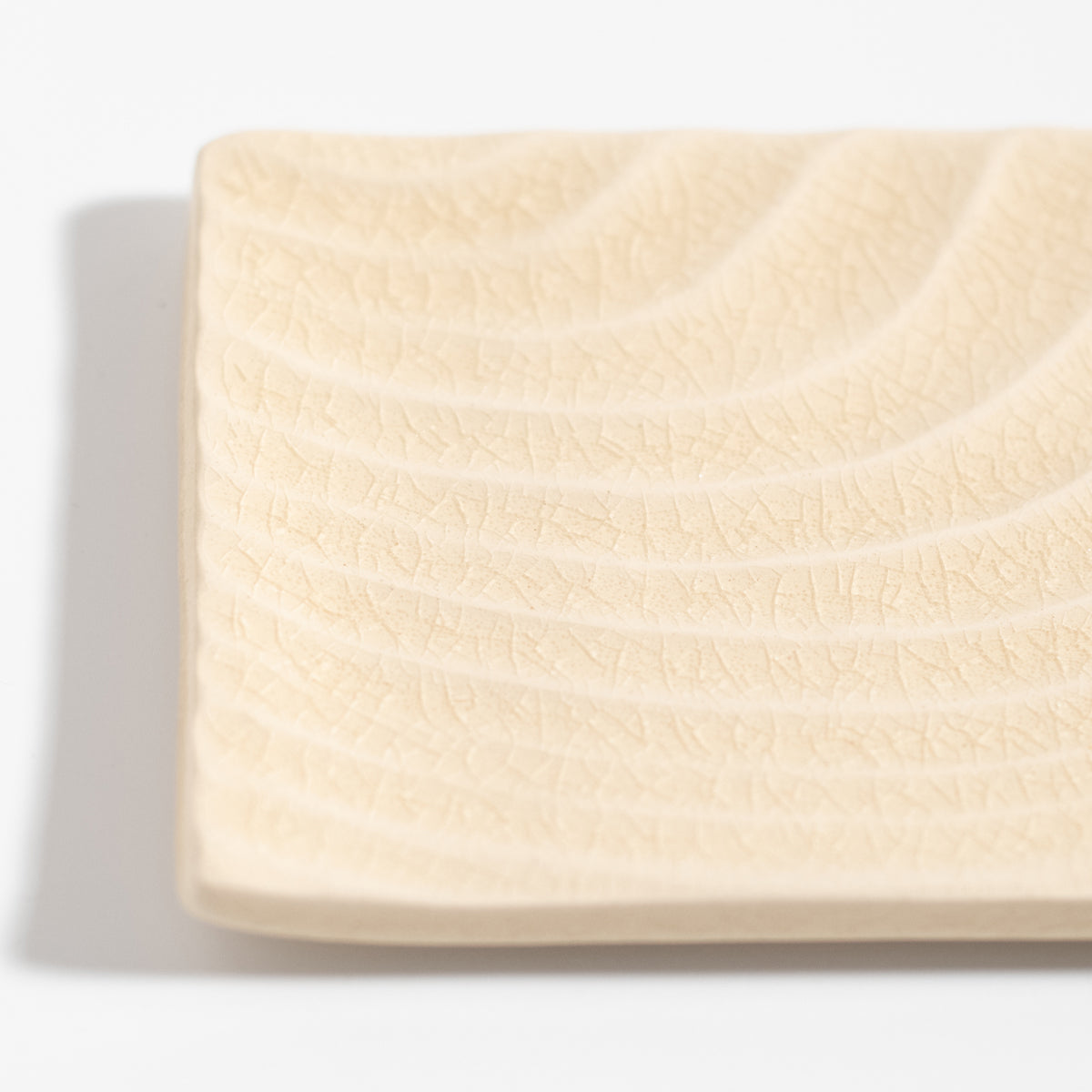 Satsuma Ware: Hamon-Ripple Pattern Rectangular Plate