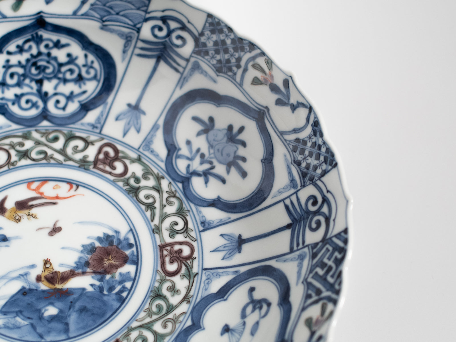 Kutani Ware: Lotus Flower and Bird Motif Bowl