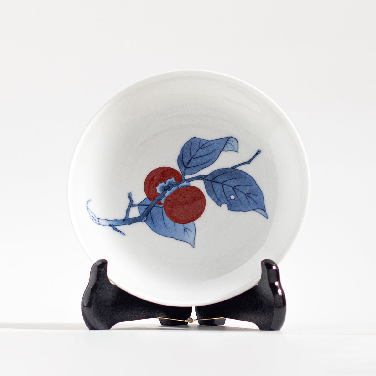 Arita Ware : Assiette en porcelaine Kakiemon à motif de kaki japonais