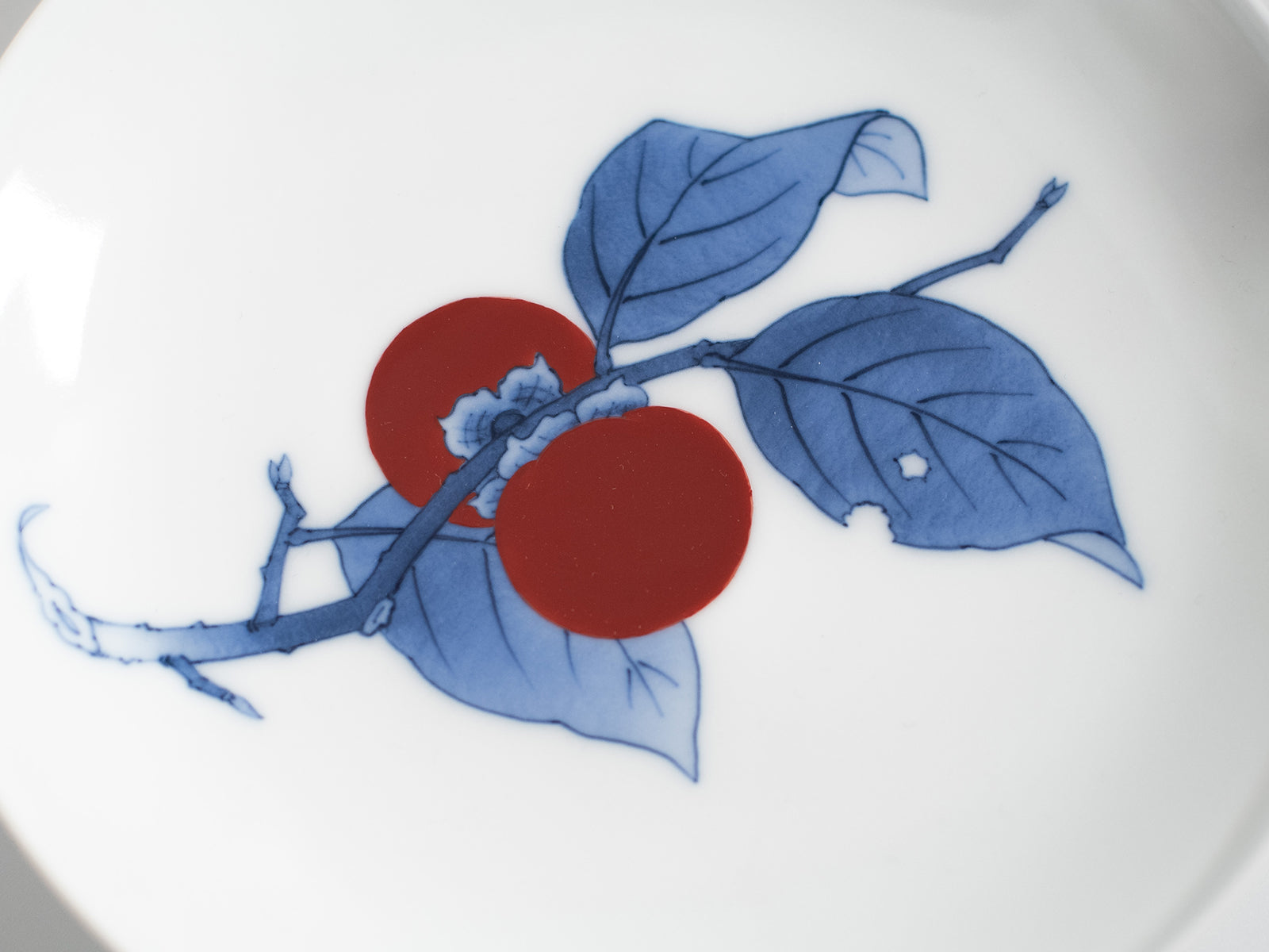 Arita Ware: Japanese Persimmon Motif Kakiemon Porcelain Plate
