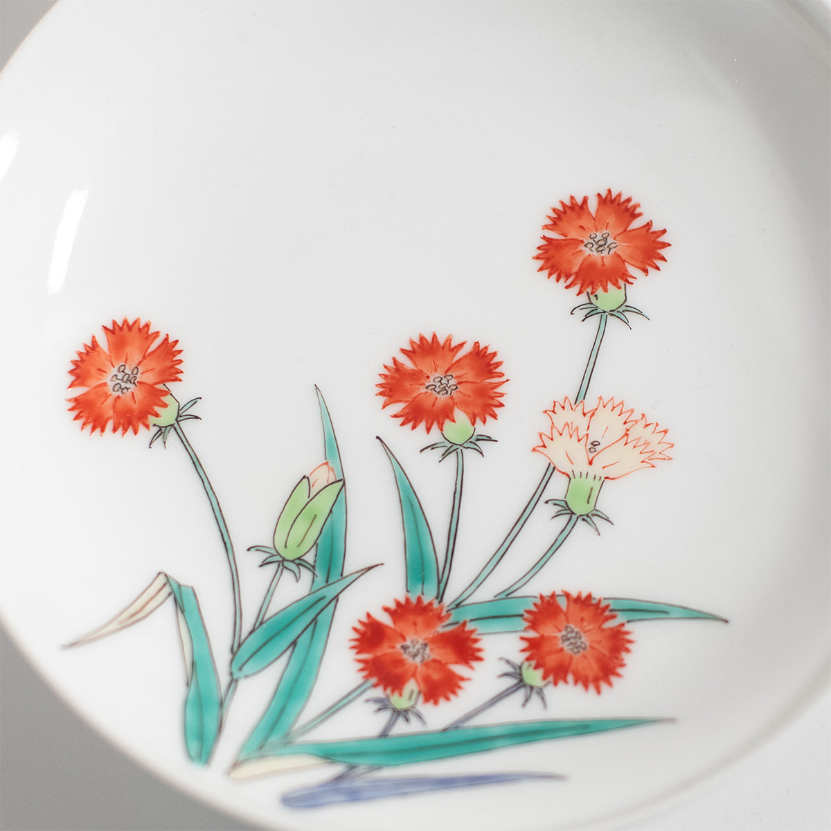 Arita Ware: Japanese Pink Flower Motif Kakiemon Porcelain Plate