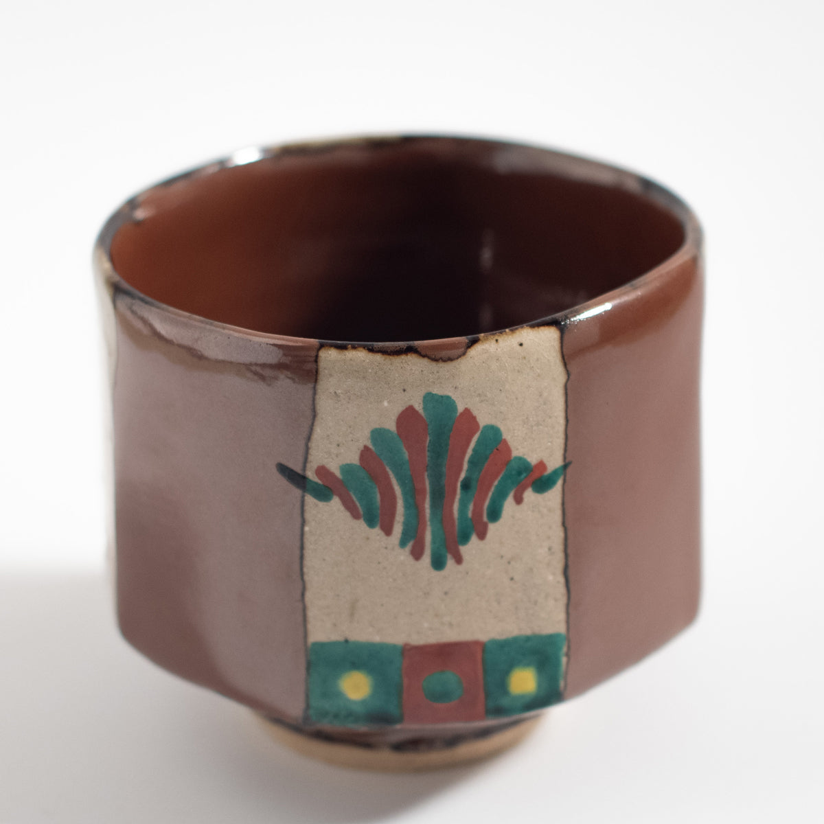 Mashiko Ware: Persimmon Glaze Red Enamel Tea Bowl