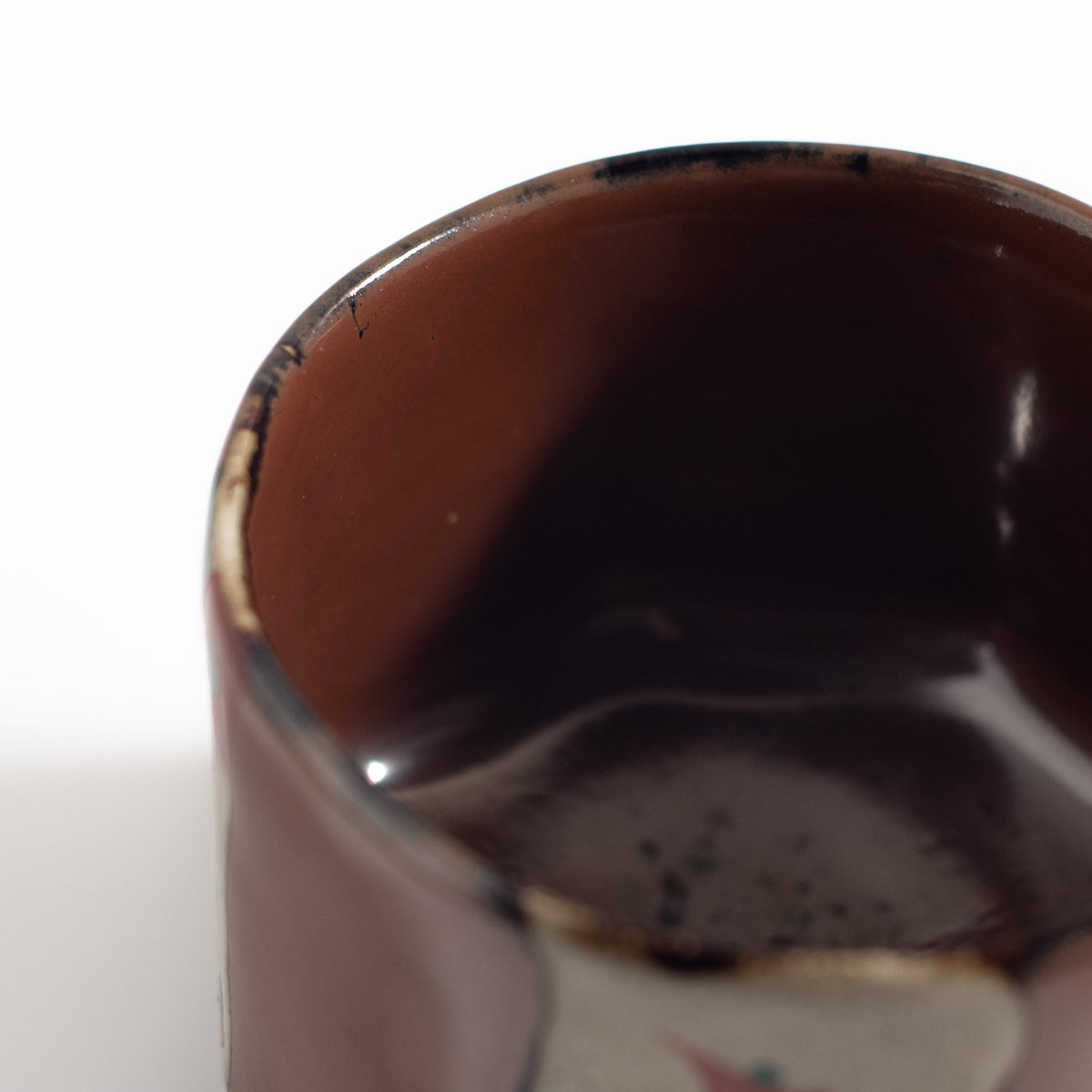 Mashiko Ware: Persimmon Glaze Red Enamel Tea Bowl