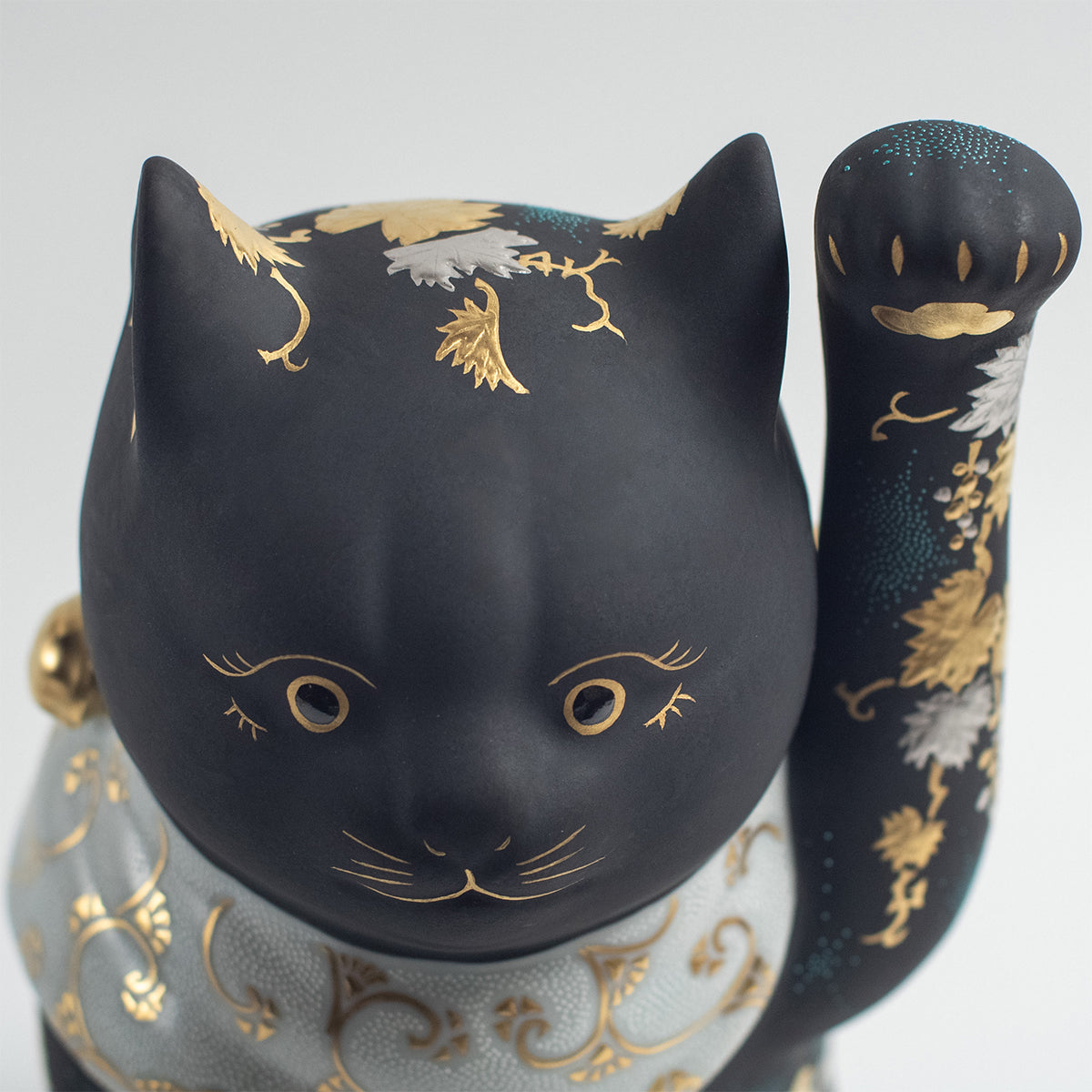 Kutani Ware : Hakkinmori Aoshirochibu Motif de raisin Maneki-neko Chat porte-bonheur