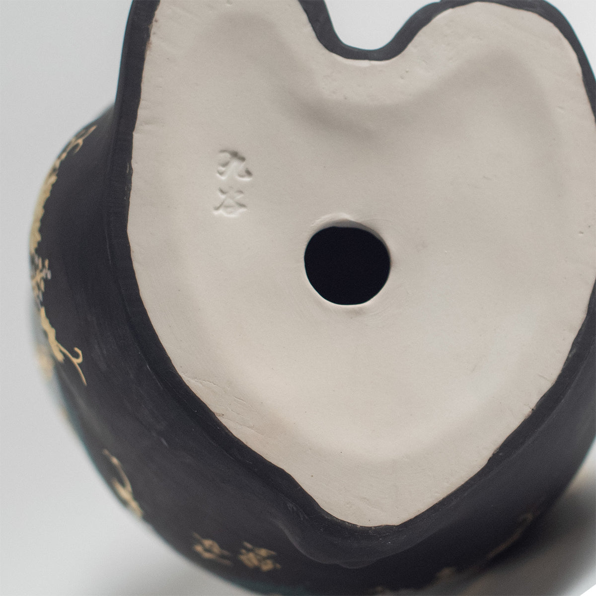 Kutani Ware : Hakkinmori Aoshirochibu Motif de raisin Maneki-neko Chat porte-bonheur