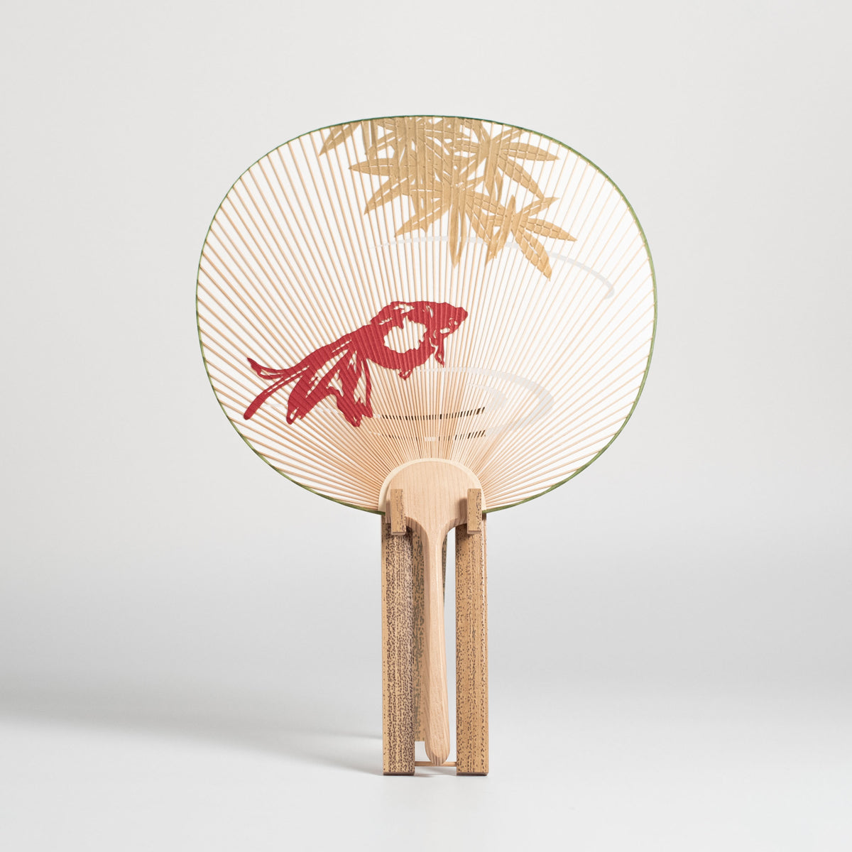 Kyo Uchiwa – Kingyo (Goldfish) with Stand