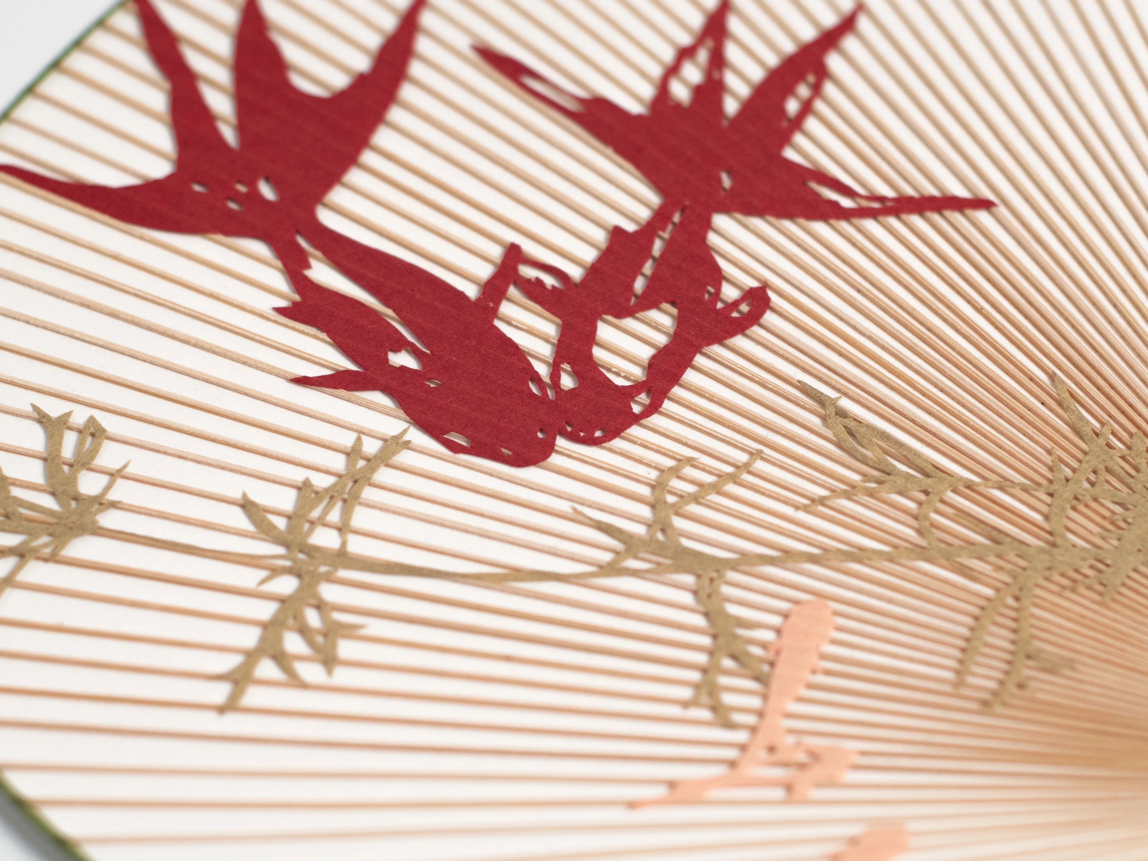 Kyo Uchiwa – Kingyo (Paired Goldfish) with Stand