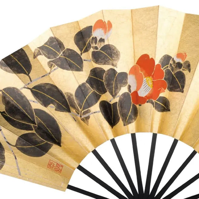 Double-sided Decorative Kyoto Fan "Camellia / Autumn Leaves"