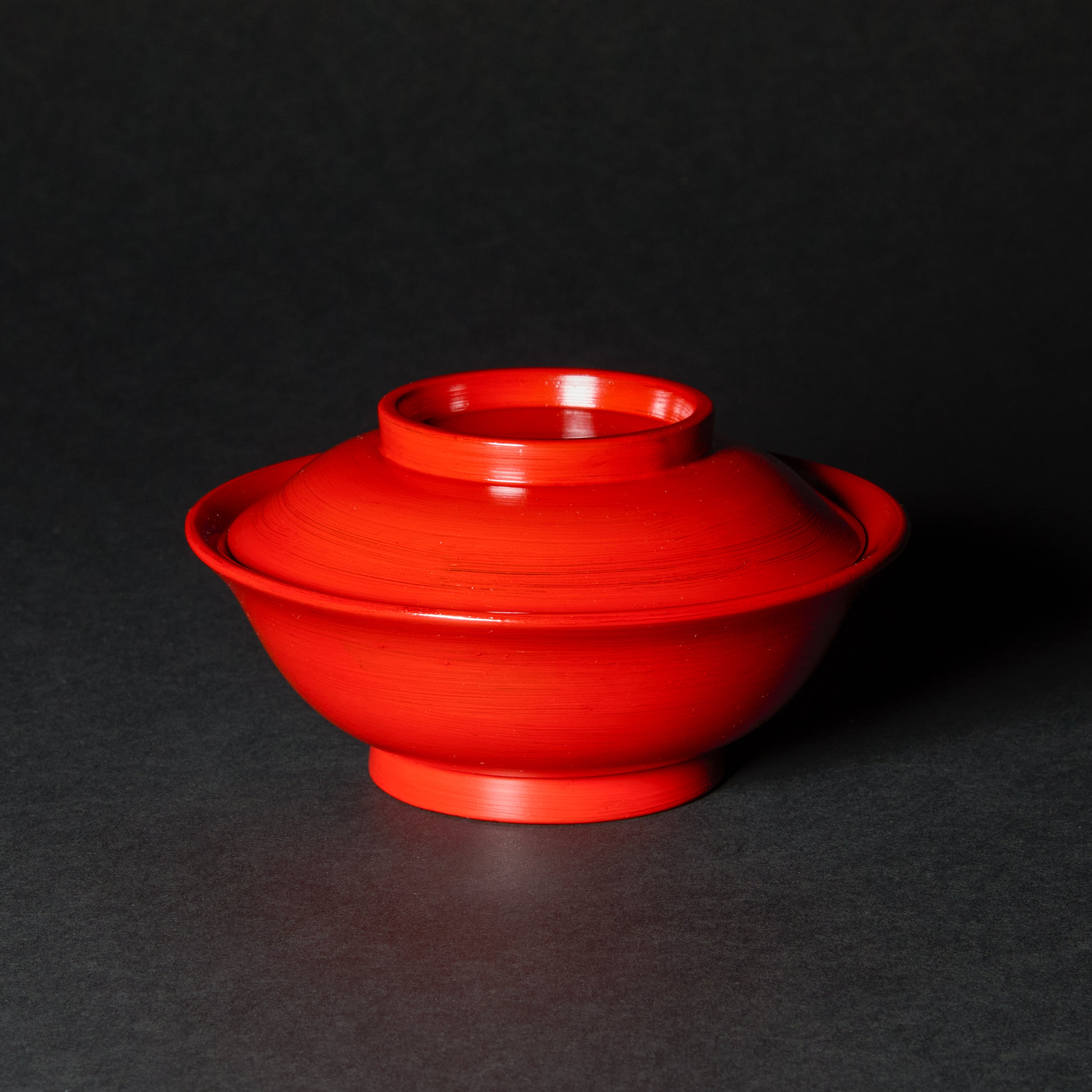 Negoro Lacquer: Lidded Nimono Bowls, Set of 5