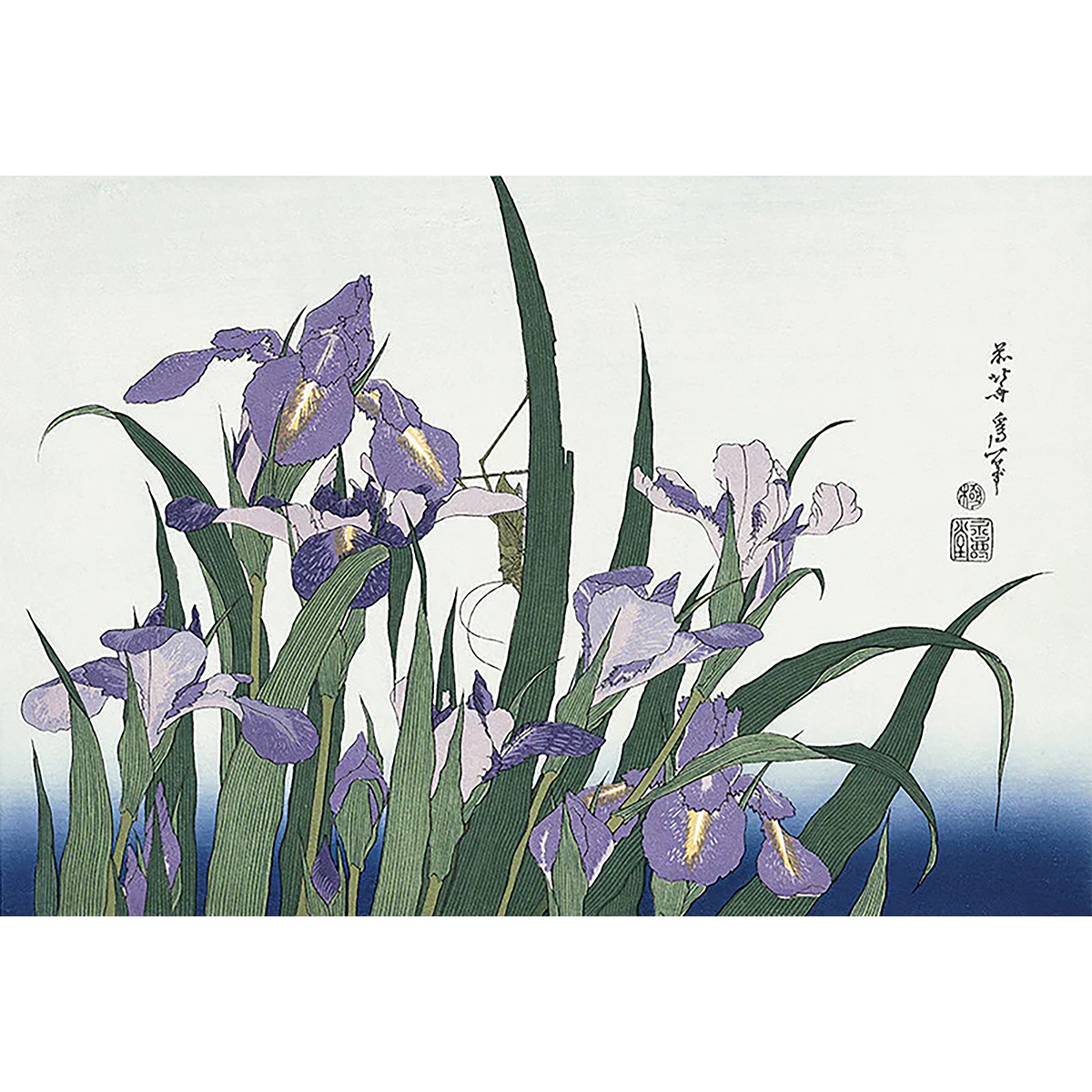 Hokusai "Irises and the Grasshopper"