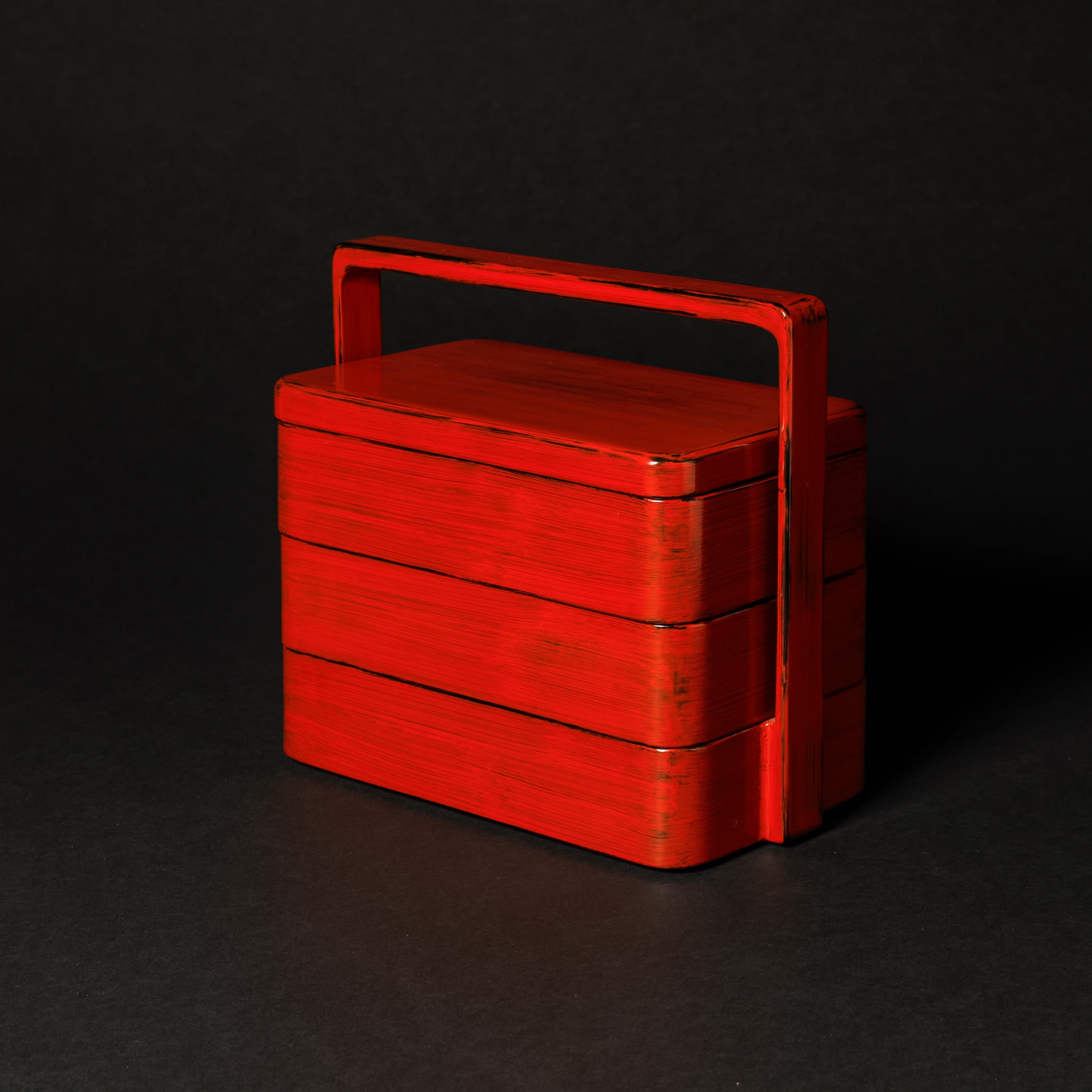 Negoro Lacquer: Tsutsude Three-Tiered Jubako