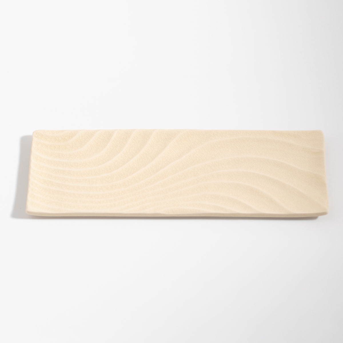 Satsuma Ware: Hamon-Ripple Pattern Rectangular Plate