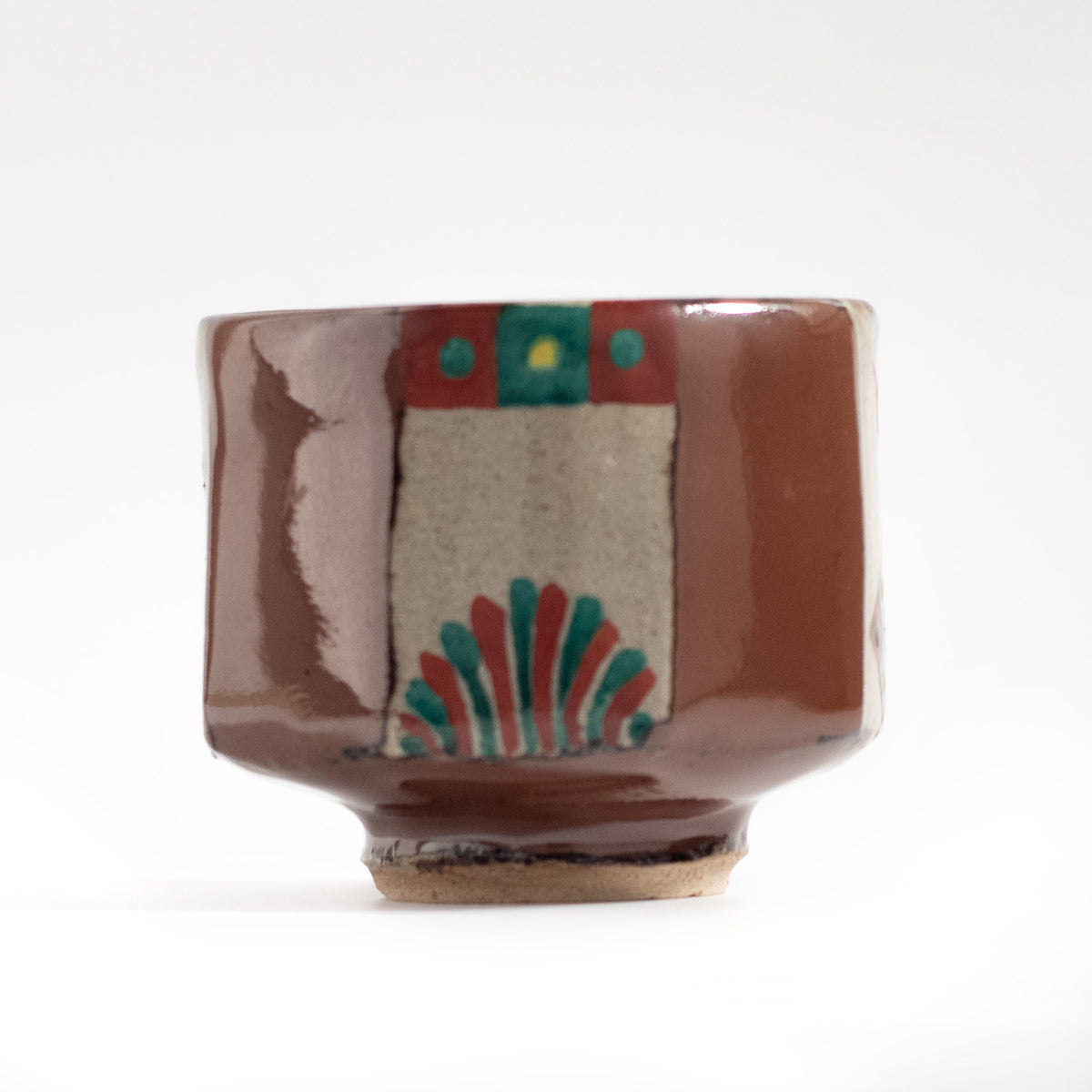 Mashiko Ware: Persimmon Glaze Red Enamel Tea Bowl