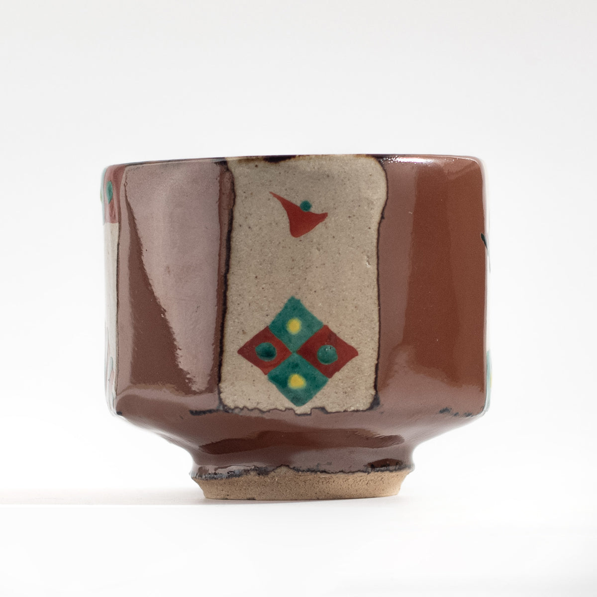 Mashiko Ware: Persimmon Glaze Red Enamel Tea Bowl