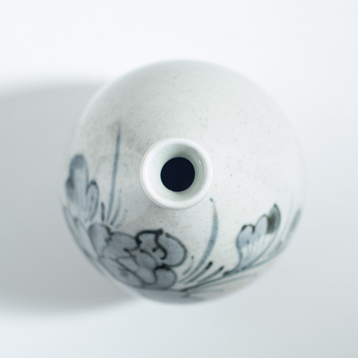 Small Round Vase with Peony Design