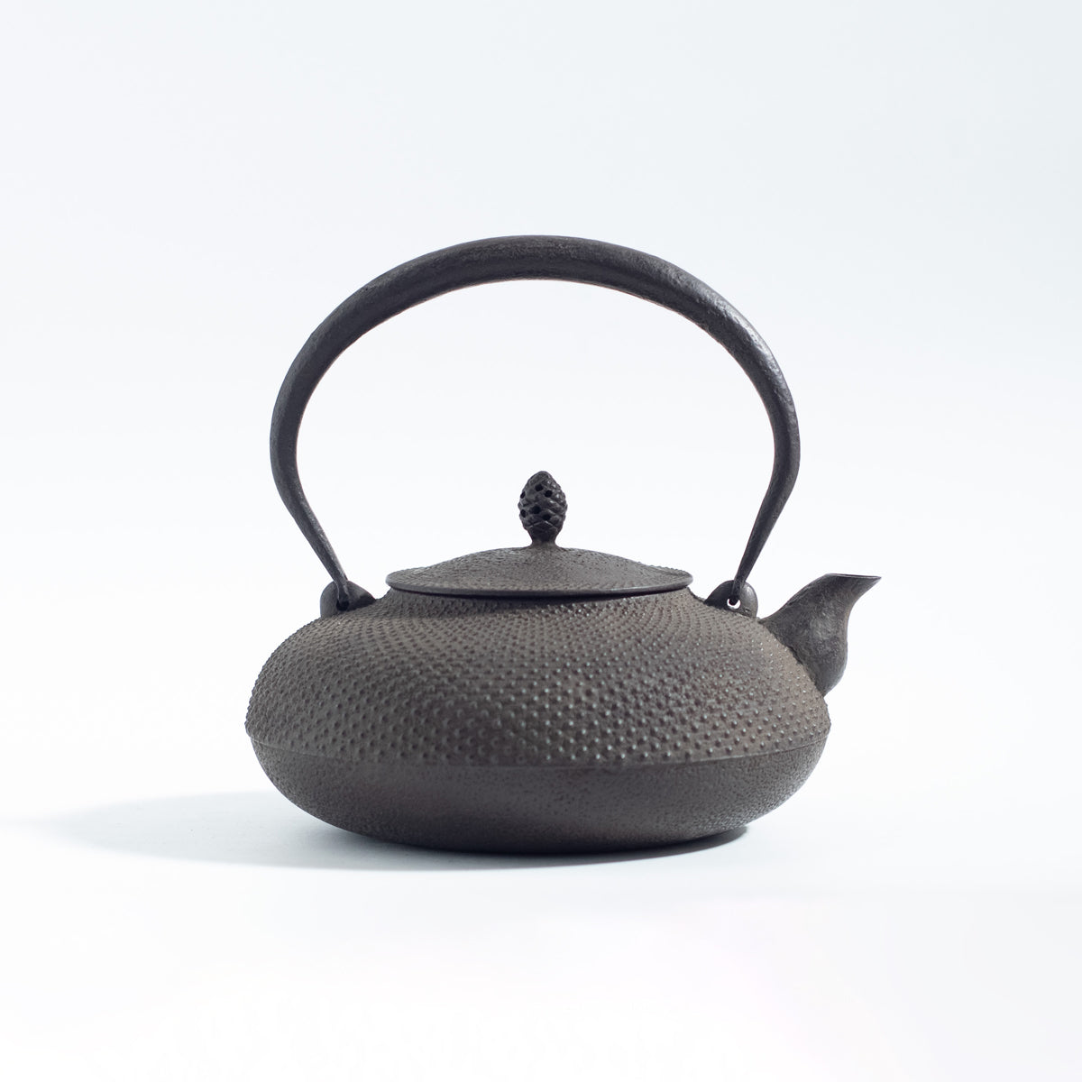 Iron Kettle with Hailstone Pattern and Flat Sacred Jewel Shape