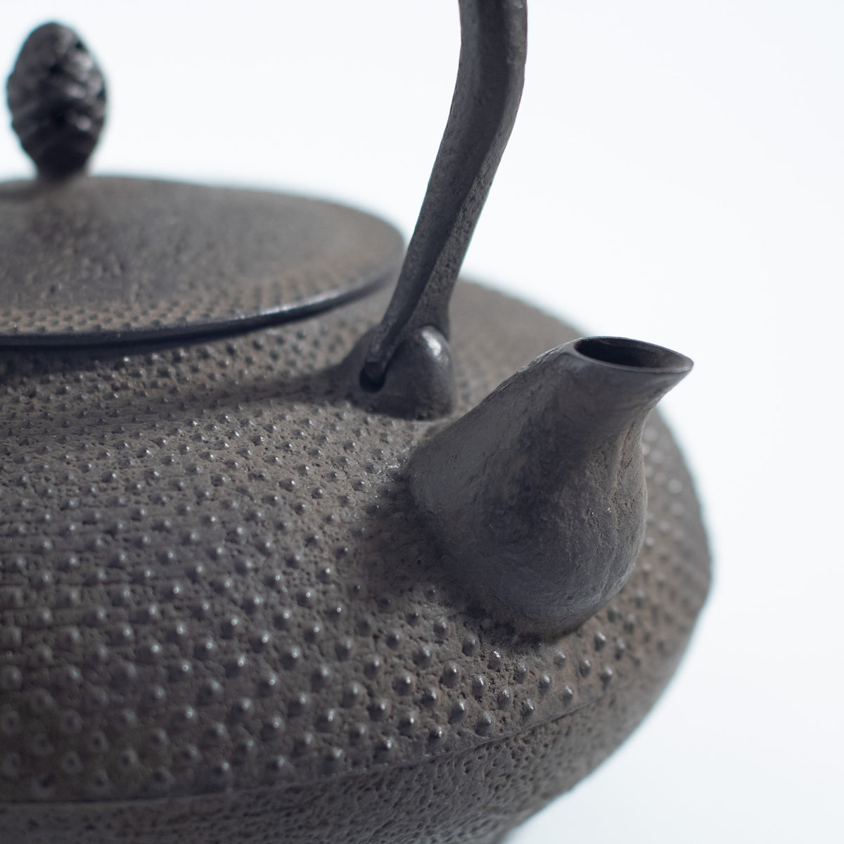 Iron Kettle with Hailstone Pattern and Flat Sacred Jewel Shape