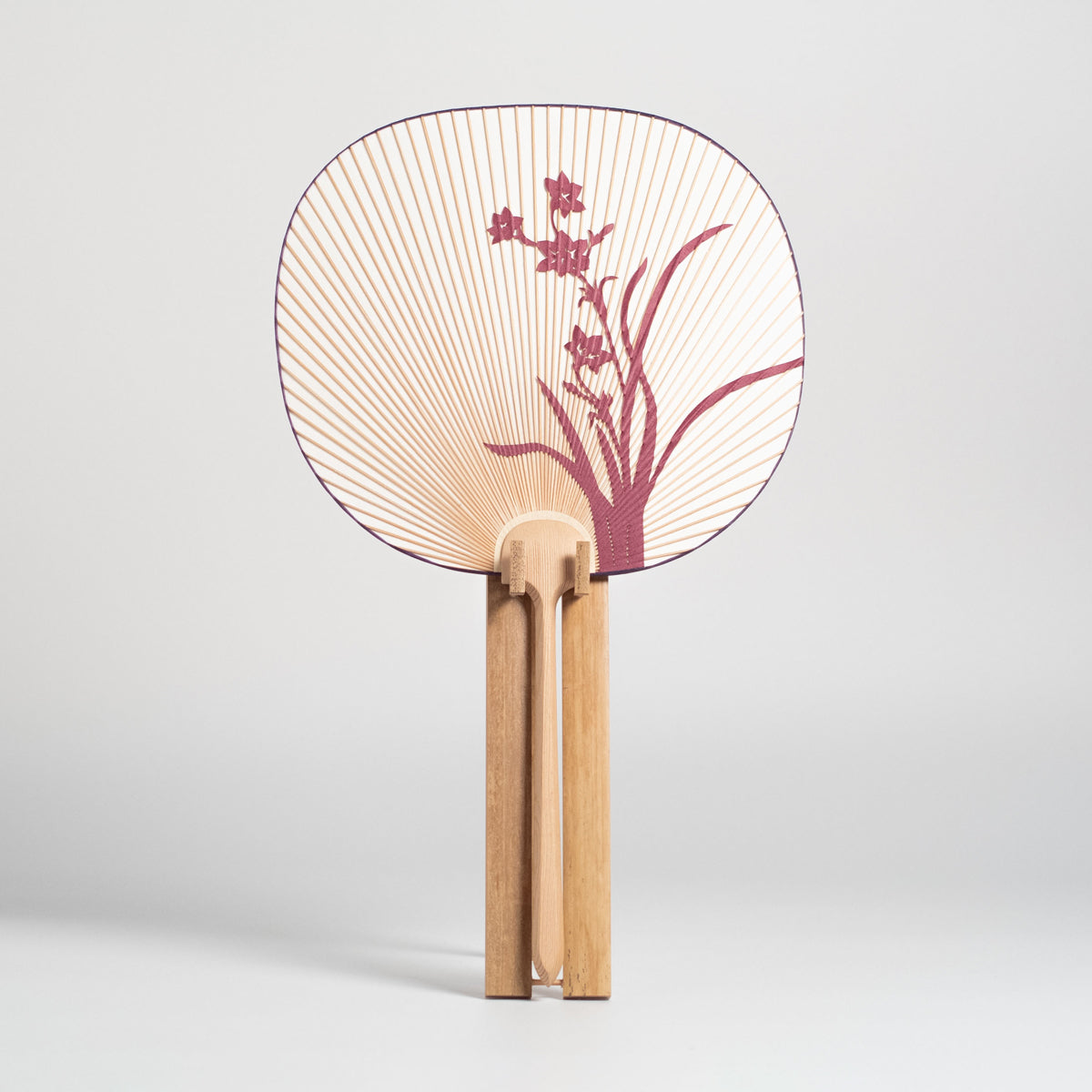 Kyo Uchiwa – Suisen (Daffodil) with Stand