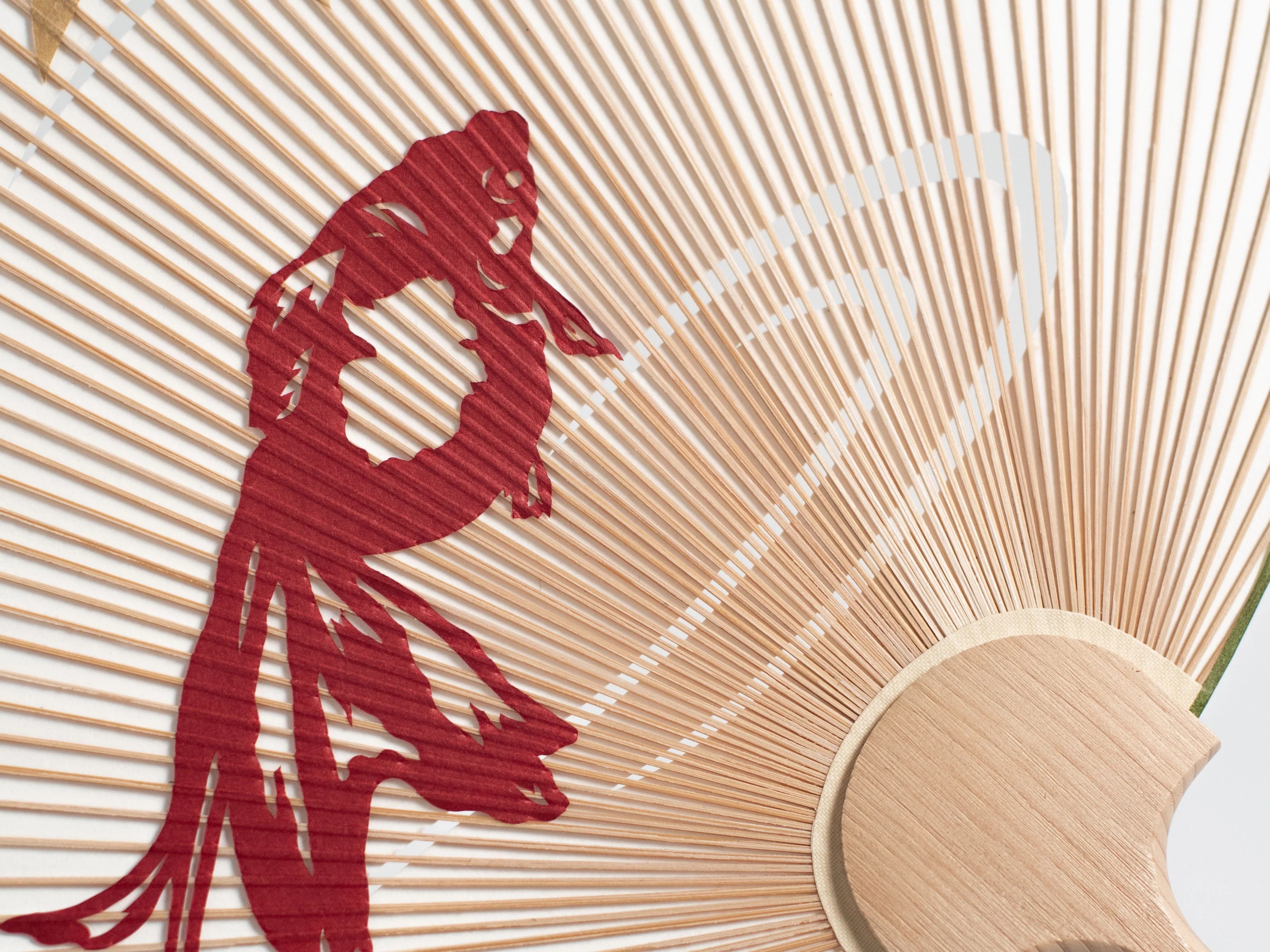 Kyo Uchiwa – Kingyo (Goldfish) with Stand