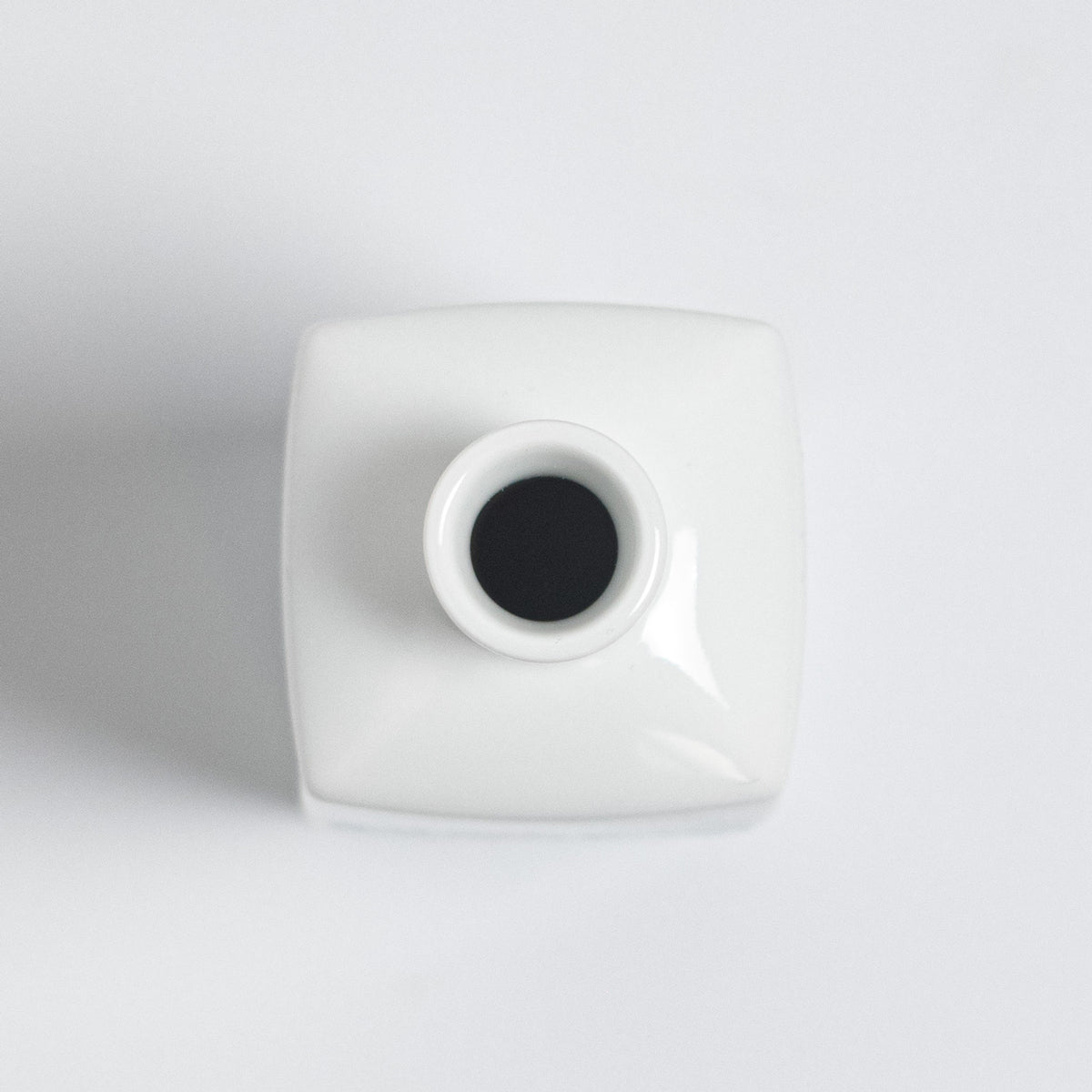 Arita Ware: Single-Flower Vase with Overglaze Enamel Dragon and Phoenix Design, Slender Angular Form