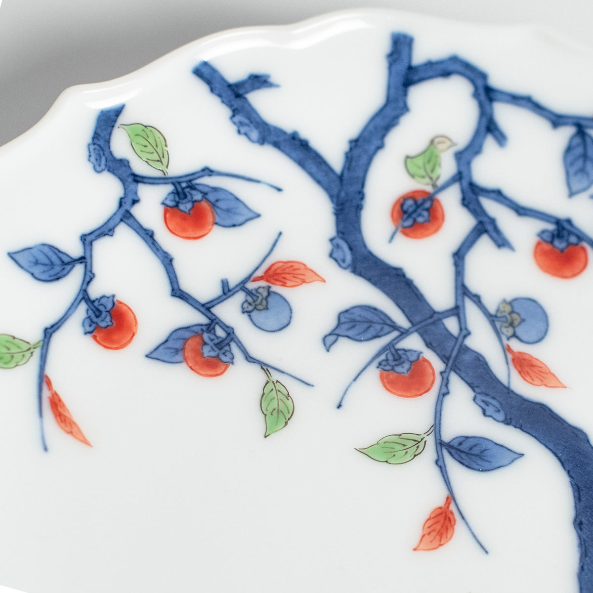 Arita Ware: Framed Plate with Bellflower Rim, Blue-and-Polychrome Enamel, First Generation Design