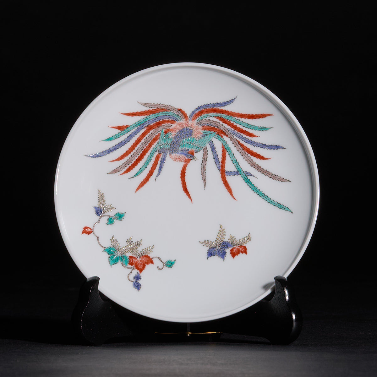 Arita Ware: Overglaze Enamel Decorative Plate – Phoenix and Paulownia Motif
