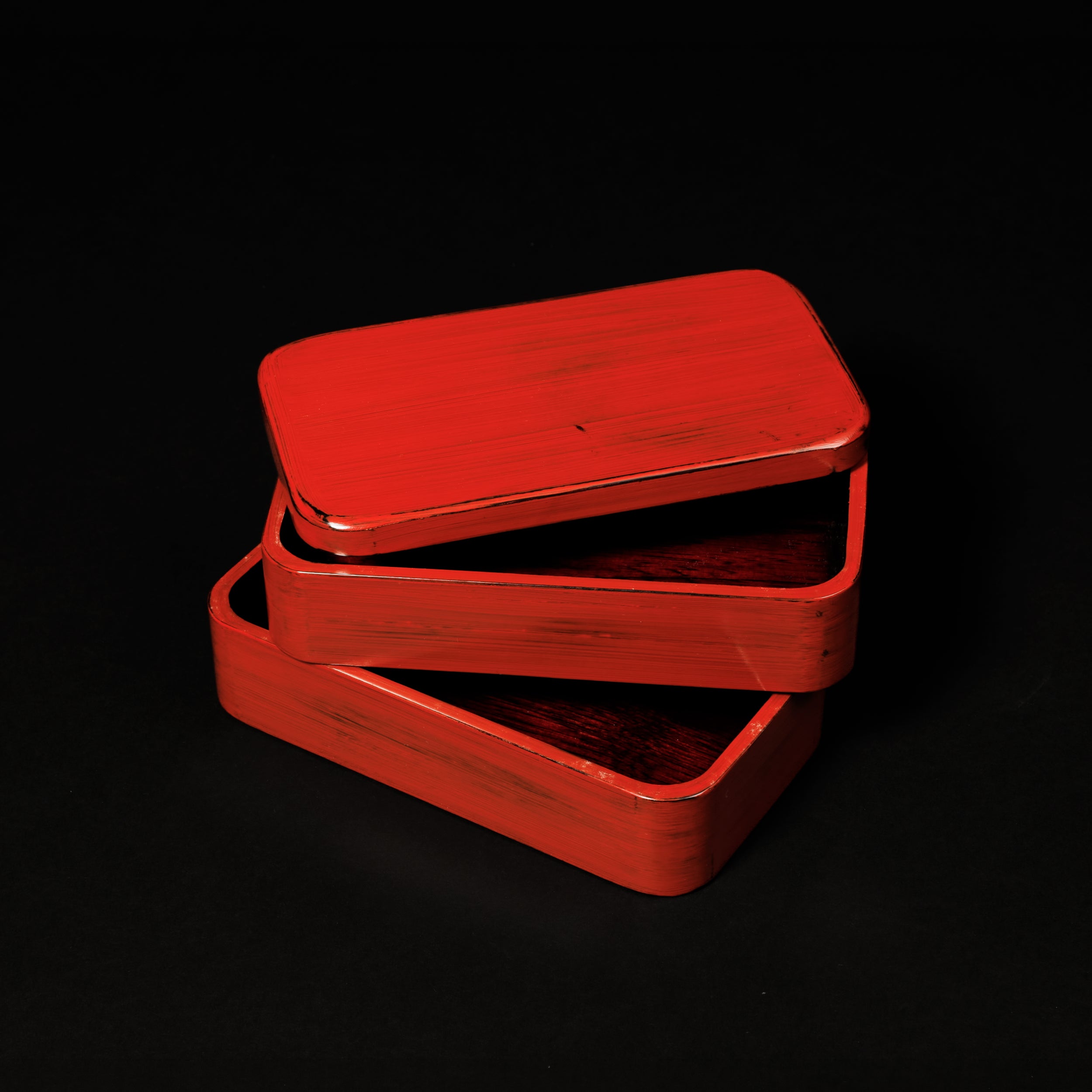 Negoro Lacquer: Small Two-Tier Bento Box
